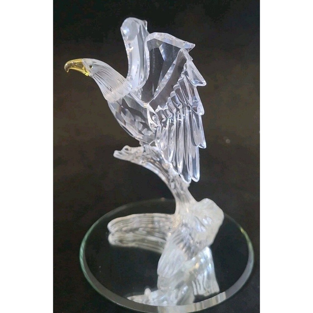 Swarovski Crystal Bald Eagle 5” Figurine Vintage 1990’s Colored Beak